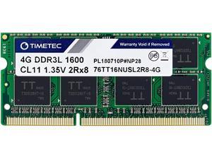 Timetec Hynix IC 4GB DDR3L 1600MHz PC3L-12800 Unbuffered Non-ECC 1.35V CL11 2Rx8 Dual Rank 204 Pin SODIMM Laptop Notebook Computer Memory Ram Upgrade (Dual Rank 4GB)