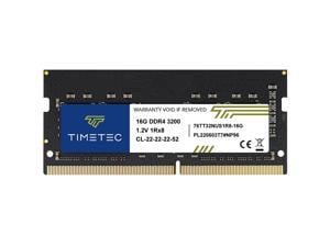 Timetec DDR4 3200MHz (or 2933MHz or 2666MHz) PC4-25600 Non-ECC Unbuffered 1.2V CL22 260 Pin SODIMM Laptop Notebook PC Computer Memory RAM Module Upgrade (Single Rank, 16GB)