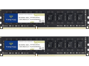 Timetec 16GB KIT(2x8GB) DDR3L / DDR3 1600MHz (DDR3L-1600) PC3L-12800 / PC3-12800 Non-ECC Unbuffered 1.35V/1.5V CL11 2Rx8 Dual Rank 240 Pin UDIMM Desktop PC Computer Memory RAM(SDRAM) Module Upgrade