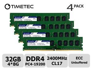 4x8GB 32GB Kit DDR3L 1600MHz PC3-12800 Unbuffered ECC 1.35V CL11 2Rx8 Dual Rank 240 Pin UDIMM Server Memory Ram Module Upgrade Timetec Hynix IC 32GB Kit 4x8GB 