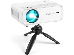 VIVIMAGE Explore 2 Mini WiFi Projector, 4500 Lux 1080P Supported Projector, 40,000 Hours Lamp Life with Synchronize Smartphone Screen, Compatible with TV Stick, HDMI, TV Box, PS4, Include Tripod
