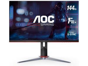 AOC 27G2 27" Frameless Gaming IPS Monitor, FHD 1080P, 1ms 144Hz, NVIDIA G-SYNC Compatible + Adaptive-Sync, Height Adjustable, 3-Year Zero Dead Pixel Guarantee, Black/Red