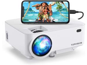 Mini Projector, TOPVISION 4000LUX Movie Projector with Screen Mirroring Full HD 1080P Supported LED Projector, Compatible with Fire Stick,HDMI,VGA,USB,TV,Box,Laptop,DVD