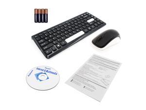 2.4Ghz Wireless Mini Slim Keyboard and Optical Mouse Black KG-0977