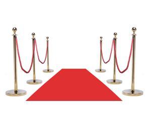 EVENT RUGS 3' X 10' VIP CROWD CONTROL RED CARPET RED VINYL TAPE 