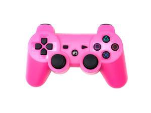 PS3 Controller Wireless Gamepad for PlayStation 3 Bluetooth Game Controller Remote Control Support PS3 with USB Cable (Pink)