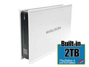 Avolusion Mini Pro-5X 2TB USB 3.0 Portable External Gaming PS4 Hard Drive - White (PS4 Pre-Formatted) - 2 Year Warranty