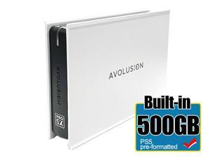 Avolusion Mini Pro-5X 500GB USB 3.0 Portable External Gaming PS5 Hard Drive - White (PS5 Pre-Formatted) - 2 Year Warranty