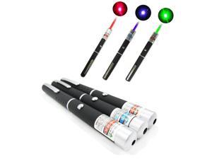 3PC 1MW Red+Green+Blue Purple Laser Pointer Pen 10Miles Visible Beam Light Lazer