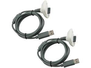 2 Pack of White USB Charging Cables Cords for Xbox 360 Wireless Game Controllers 2 Pack of White USB Charging Cables Cords for Xbox 360 Wireless Game Controllers