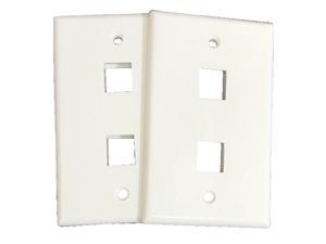 Lot=50 Keystone flush Wall face Plate 2//Two//Dual Hole//Jack//Port$SH DISC{WHITE//WH