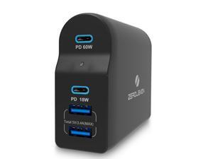 ZEROLEMON 60W PD Charger, 90W 4-Ports Desktop Charger with 60W and 18W USB C PD Power Delivery Compatible with MacBook Pro, Nintendo Switch, iPhone, Samsung, iPad Pro, USB-C Laptops and More ZEROLEMON 60W PD Charger, 90W 4-Ports Desktop Charger with 60W and 18W USB C PD Power Delivery Compatible with MacBook Pro, Nintendo Switch, iPhone, Samsung, iPad Pro, USB-C Laptops and More