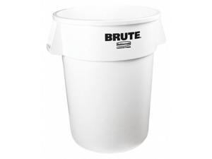 RUBBERMAID FG264300WHT 44 gal Polyethylene Round Trash Can, Open Top, White RUBBERMAID FG264300WHT 44 gal Polyethylene Round Trash Can, Open Top, White