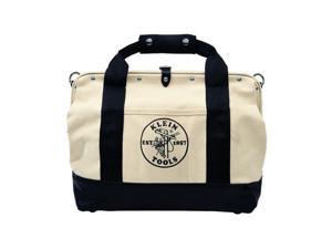 KLEIN TOOLS 5003-18 Wide-Mouth Tool Bag, #8 Canvas, Leather (Bottom), 11 Pockets