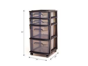 HOMZ 05564BKSMKEC.01 Storage Chest 4 Drawers, Black/Gray HOMZ 05564BKSMKEC.01 Storage Chest 4 Drawers, Black/Gray