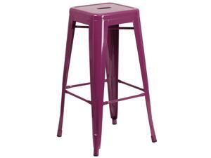 FLASH FURNITURE 4-ET-BT3503-30-PUR-GG Backless Purple Indoor-Outdoor FLASH FURNITURE 4-ET-BT3503-30-PUR-GG Backless Purple Indoor-Outdoor