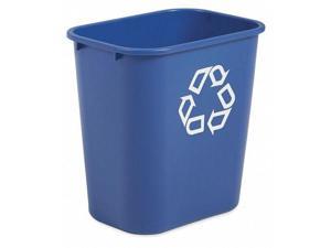 RUBBERMAID FG295673BLUE 7 gal Rectangular Plastic Desk Recycling Container ,