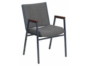 HERCULES Series Heavy Duty Gray Fabric Stack Chair with Arms