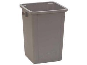 TOUGH GUY 4PGR8 19 gal Plastic Square Trash Can, Open, Gray TOUGH GUY 4PGR8 19 gal Plastic Square Trash Can, Open, Gray