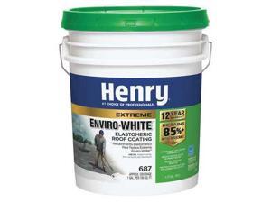 HENRY HE687406 Elastomeric Roof Coating, 4.75 gal, Pail, White HENRY HE687406 Elastomeric Roof Coating, 4.75 gal, Pail, White