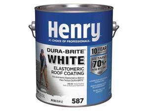 HENRY HE587046 Elastomeric Roof Coating, 1 gal, Pail, White HENRY HE587046 Elastomeric Roof Coating, 1 gal, Pail, White