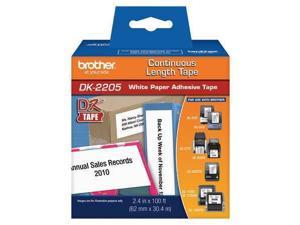 Brother DK2205 Continuous Paper Label Tape for QL Printers 2.4 in x 100 ft. Roll White