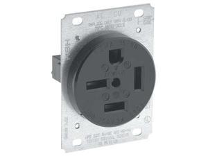 Leviton 8450 50 Amp, 250 Volt, Flush Mounting Receptacle, Straight Blade, Black Leviton 8450 50 Amp, 250 Volt, Flush Mounting Receptacle, Straight Blade, Black
