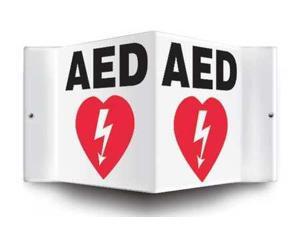 Accuform Signs AED Projection Sign, Black/White PSP609 Accuform Signs AED Projection Sign, Black/White PSP609