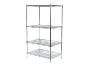 ZORO SELECT 1PGF3 Wire Shelving Unit, 24"D x 36"W x 63"H, 4 Shelves, Chrome ZORO SELECT 1PGF3 Wire Shelving Unit, 24"D x 36"W x 63"H, 4 Shelves, Chrome