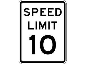 LYLE R2-1-10-18HA Traffic Sign,24 x 18In,BK/WHT,SP LIM 10 LYLE R2-1-10-18HA Traffic Sign,24 x 18In,BK/WHT,SP LIM 10