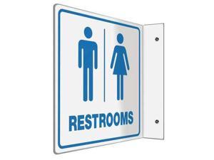 Restroom Sign,8 x 8In,BL/WHT,PS,ENG,Text ACCUFORM PSP741 Restroom Sign,8 x 8In,BL/WHT,PS,ENG,Text ACCUFORM PSP741