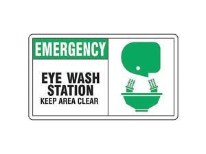 Eye Wash Sign,7 x 10In,GRN and BK/WHT ACCUFORM MFSD928VP Eye Wash Sign,7 x 10In,GRN and BK/WHT ACCUFORM MFSD928VP
