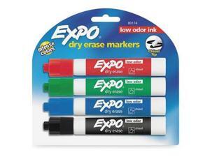 EXPO 80174 Dry Erase Marker Set, Chisel Tip, Assorted Colors PK4 Low Odor EXPO 80174 Dry Erase Marker Set, Chisel Tip, Assorted Colors PK4 Low Odor