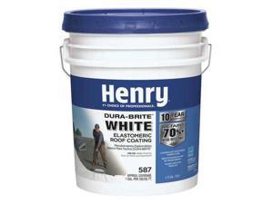 HENRY HE587372 Elastomeric Roof Coating, 4.75 gal, Pail, White HENRY HE587372 Elastomeric Roof Coating, 4.75 gal, Pail, White