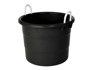 ZORO SELECT 0402GRBK.08 Storage Tub w/ Rope Handles, 18 Gal, Black ZORO SELECT 0402GRBK.08 Storage Tub w/ Rope Handles, 18 Gal, Black