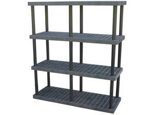 STRUCTURAL PLASTICS S6624X4 Plastic Shelving Unit, 24"D x 66"W x 75"H, 4 STRUCTURAL PLASTICS S6624X4 Plastic Shelving Unit, 24"D x 66"W x 75"H, 4