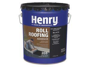 HENRY HE203071 Roll Roofing Adhesive, 5 gal, Pail, Black HENRY HE203071 Roll Roofing Adhesive, 5 gal, Pail, Black