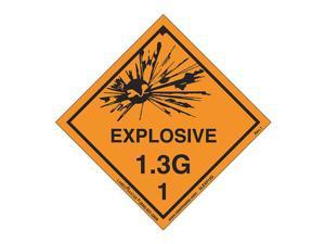 LABELMASTER SLEXP13G Explosive 1.3 G Label,Vinyl,PK500