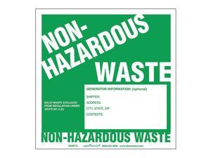LABELMASTER GWMT7L Non-Hazardous Waste Labels,PK100