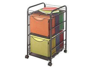 Safco Onyx Mesh Mobile Double File One-Shelf 15-3/4 x 17 x 27 Black 5212BL