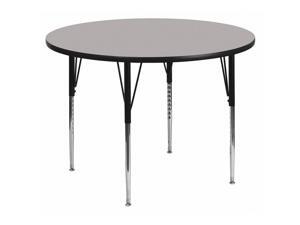 48'' Round Grey Thermal Laminate Activity Table - Standard Height Adjustable Legs 48'' Round Grey Thermal Laminate Activity Table - Standard Height Adjustable Legs