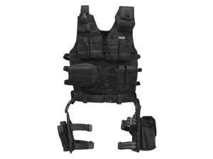 Barska Loaded Gear VX-100 Tactical Vest and Leg Platform-Blk