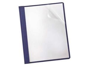 Oxford Linen Finish Clear Front Report Cover 3 Fasteners Letter Navy 25/Box