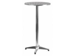 23.25" Round Aluminum Indoor-Outdoor Bar Height Table with Flip-Up Table