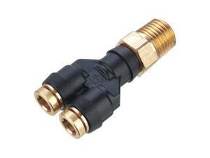 Parker Male Y Connector, 3/8 in. Tube, 2.56 in. L 368PTC-6-4 Parker Male Y Connector, 3/8 in. Tube, 2.56 in. L 368PTC-6-4