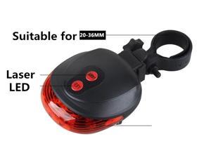 Cycling Bike MTB Bicycle 2 Laser Beam 5 LED Rear Lamp Tail Light Safety Flashing Light