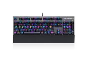 Motospeed CK108 Original USB Professional Wired Gaming Keyboard Qwerty with Palmrest 18-Colors Backlights For PC Desktop Laptop