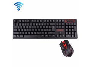 HK6500 2.4GHz Wireless 104 Keys Keyboard + 1600DPI Wireless Optical Mouse with Embedded USB Receiver for Computer PC Laptop