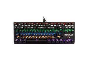 RENAULT 87 Keys Mechanical Keyboard Blue Switch Rainbow Backlit Gaming Keyboard for PC Game LED Backlight Teclado Gamer