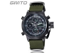 GIMTO Sports Men Watch Leather Nylon Quartz Shock LED Digital Watch Army Military Waterproof Male Watch GIMTO Sports Men Watch Leather Nylon Quartz Shock LED Digital Watch Army Military Waterproof Male Watch